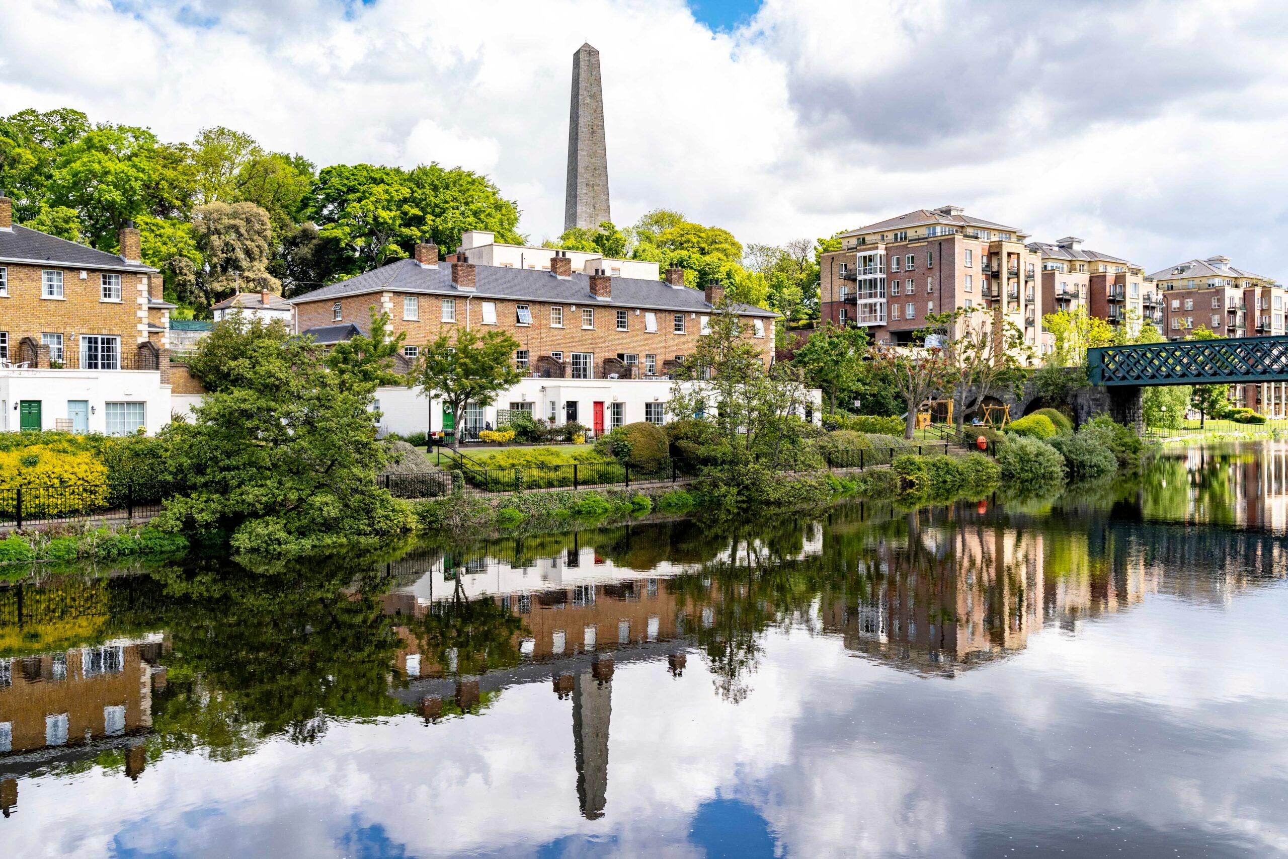Properties in front of a river near the Phoenix Park in Dublin